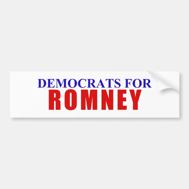 Autocollant De Voiture Démocrate pour Romney (Devant)