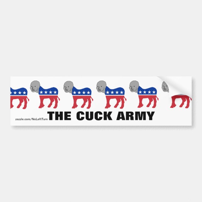 Autocollant De Voiture Démocrates NPC Cuck Army Sticker (Devant)