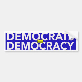 AUTOCOLLANT DE VOITURE DÉMOCRATES = STICKER BUMPER DÉMOCRATIE