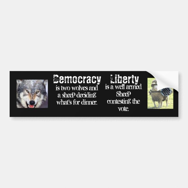 Autocollant De Voiture Démocratie contre la liberté (Devant)