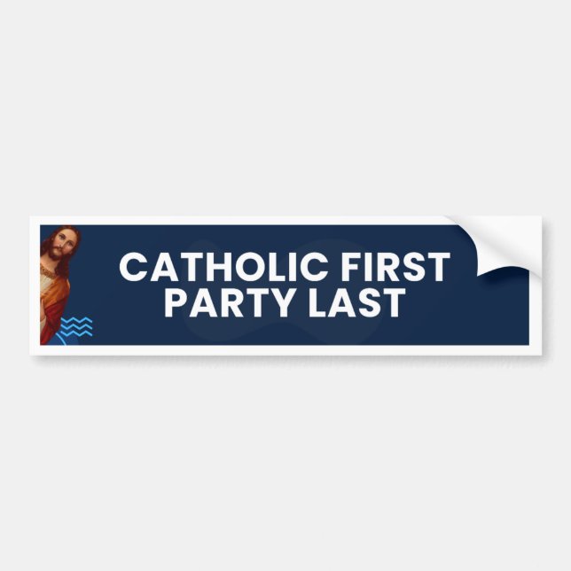 Autocollant De Voiture Dernier de la première partie catholique" - Autoco (Devant)