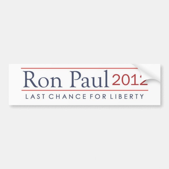 Autocollant De Voiture Dernière occasion de Ron Paul 2012 pour la liberté (Devant)