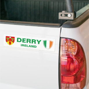 Autocollant De Voiture Derry Ireland Crest et Irish Flag