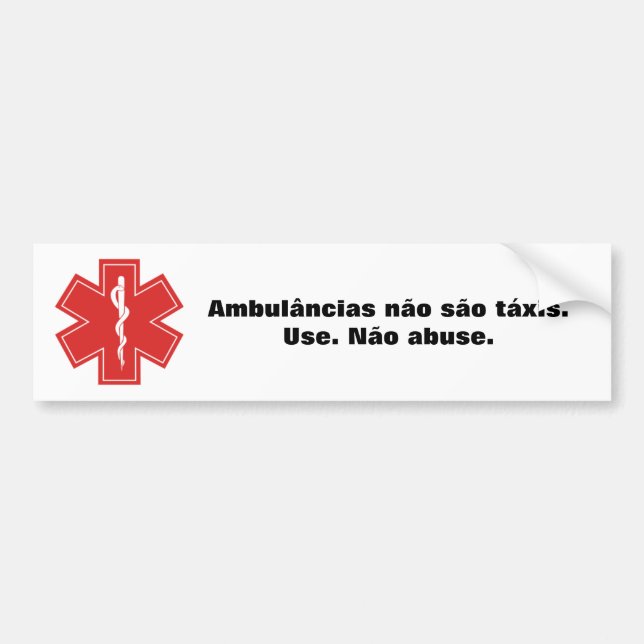 Autocollant De Voiture Des ambulances ne sont pas des taxis (Devant)