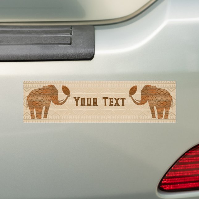 Autocollant De Voiture Design d'art tribal des éléphants (En voiture)