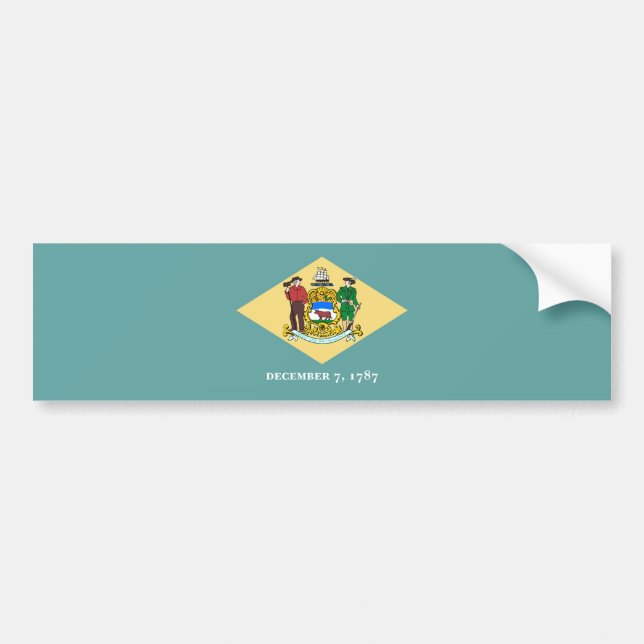 Autocollant De Voiture Design de drapeau d'état du Delaware (Devant)