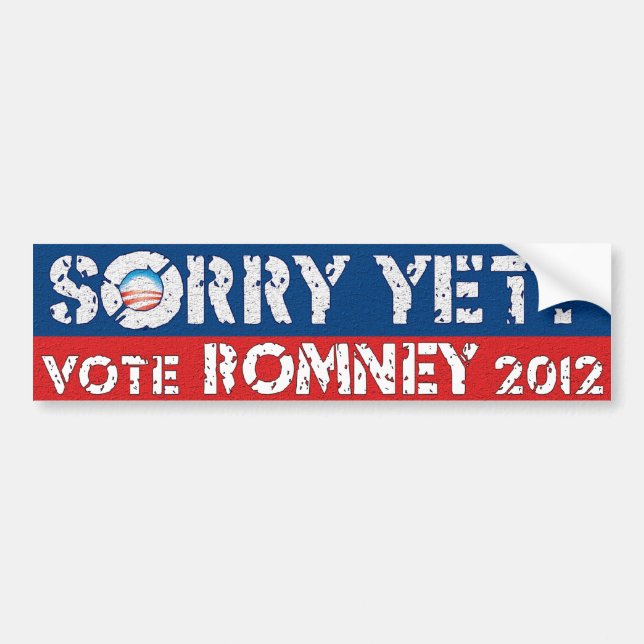 Autocollant De Voiture Désolé encore ? Vote Romney (Devant)