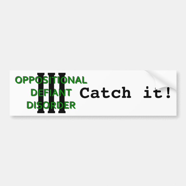 Autocollant De Voiture Désordre provoquant oppositionnel (Devant)
