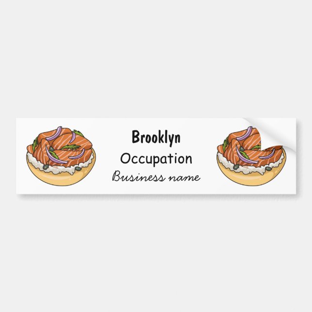 Autocollant De Voiture dessin animé de bagel saumon (Devant)