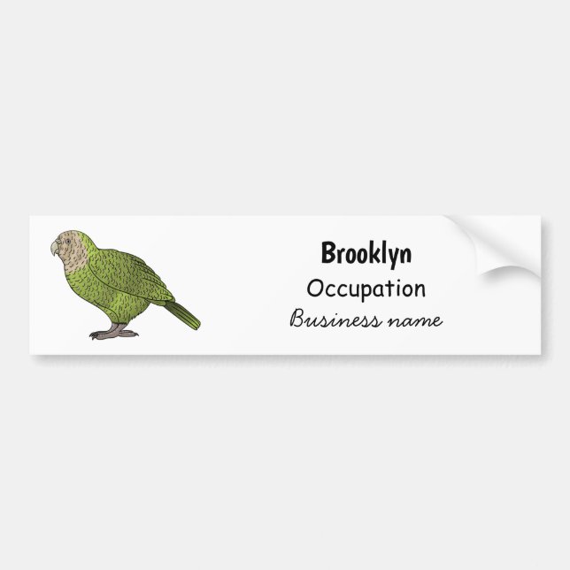 Autocollant De Voiture dessin animé d'oiseaux de Kakapo (Devant)