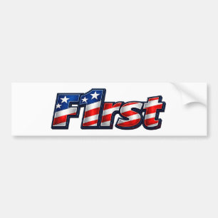Autocollant De Voiture Dessin de drapeau patriotique F1rst