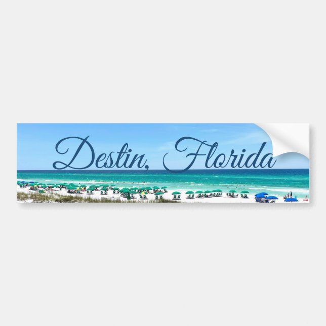 Autocollant De Voiture Destin Florida Coast Beach Umbrellas Joli Photo (Devant)