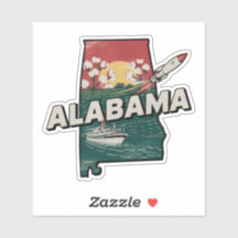 Autocollant de voiture d'État Retro Alabama