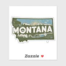 Autocollant de voiture d'État Retro Montana