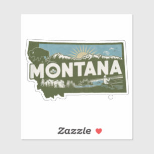 Autocollant de voiture d'État Retro Montana