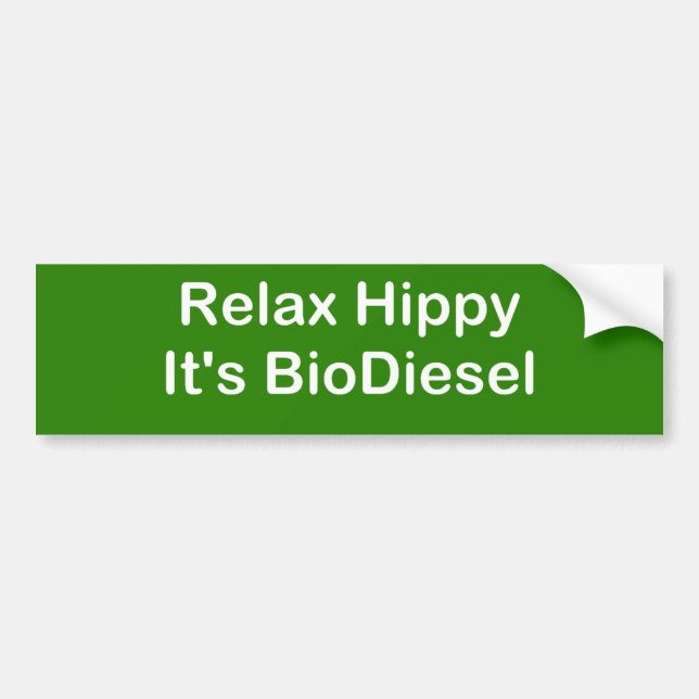 Autocollant De Voiture Détendez la hippie que c'est biodiesel (Devant)