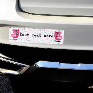 Autocollant De Voiture Deux chaises roses du milieu du siècle avec des ch