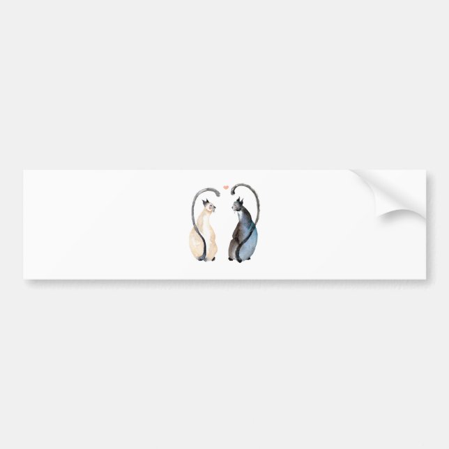 Autocollant De Voiture Deux chats amoureux (Devant)