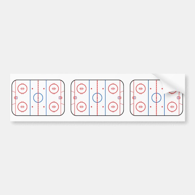 Autocollant De Voiture Diagramme de la patinoire Conception du jeu de hoc (Devant)