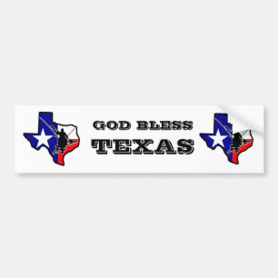 Autocollant De Voiture Dieu bénissent l'adhésif pour pare-chocs du Texas