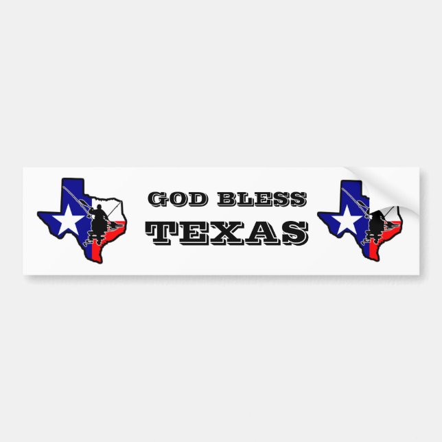 Autocollant De Voiture Dieu bénissent l'adhésif pour pare-chocs du Texas (Devant)