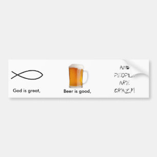 Autocollant De Voiture Dieu est grand, bière est bon…