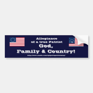 Autocollant De Voiture Dieu, famille et pays !