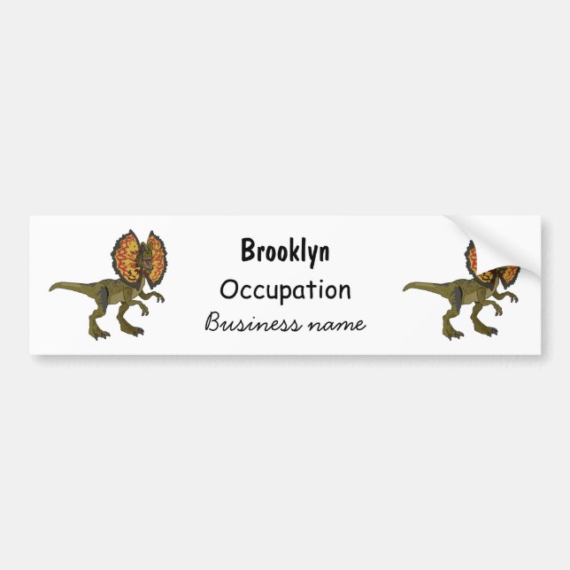 Autocollant De Voiture Dilophosaurus dessin animé (Devant)