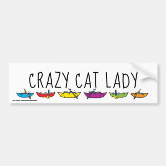 Autocollant De Voiture Dingue Cat Lady Rafers