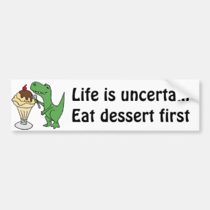 Autocollant De Voiture Dinosaure de T-Rex mangeant le parfait de crème