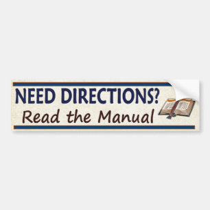 Autocollant De Voiture Directions du besoin ? Lisez la bible drôle