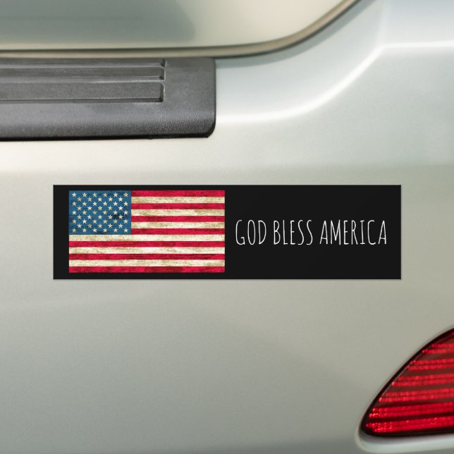 Autocollant De Voiture Distorsion Dieu béni l'Amérique drapeau (En voiture)