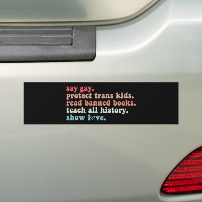 Autocollant De Voiture Dites Gay Protéger les enfants trans Lire les livr (En voiture)