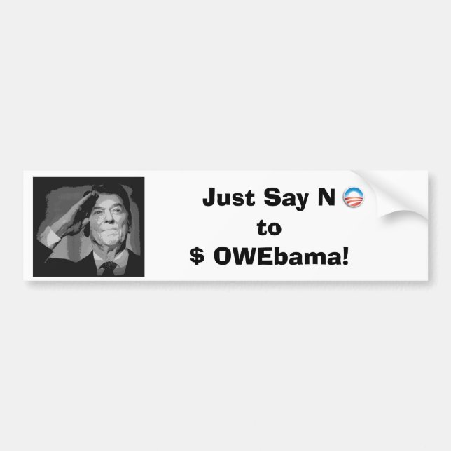 Autocollant De Voiture Dites juste non à $ OWEbama ! (Devant)