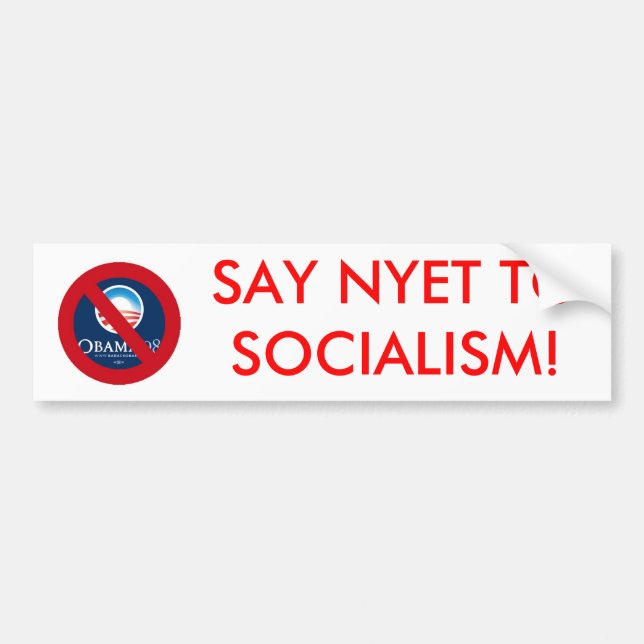 AUTOCOLLANT DE VOITURE DITES NYET AU SOCIALISME ! (Devant)