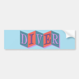 Autocollant De Voiture Diver (panneau rétro)