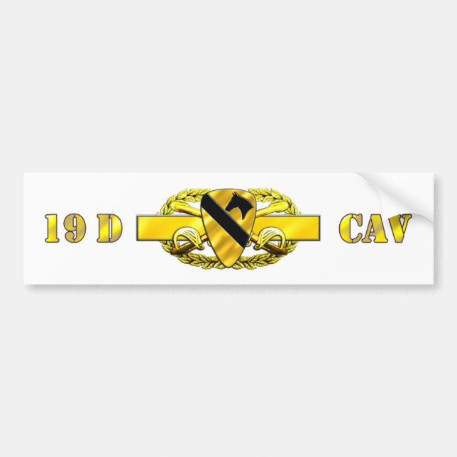 Autocollant De Voiture Division de la cavalerie 19D ęr (Devant)