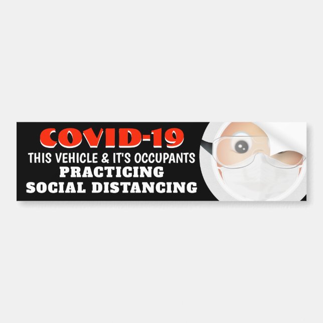Autocollant De Voiture Docteur Emoji | Virus Corona (Devant)