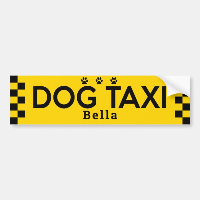 Autocollant De Voiture Dog Taxi à Personaliser Taxi pour chien amusant (Devant)