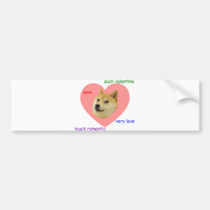 Autocollant De Voiture Doge beaucoup de Valentines de jour d'amour très