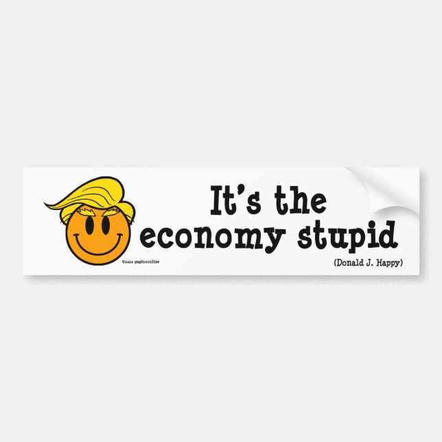 Autocollant De Voiture Donald J Happy "C'est l'économie stupide" (Devant)