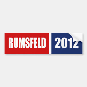 AUTOCOLLANT DE VOITURE DONALD RUMSFELD 2012