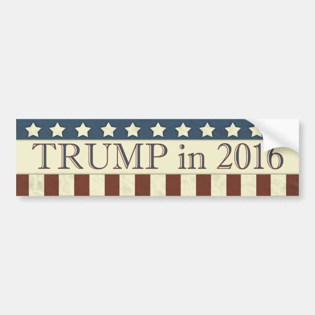 Autocollant De Voiture Donald Trump en 2016 (Devant)