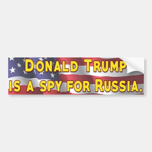 Autocollant De Voiture Donald Trump est un espion pour la Russie (Devant)