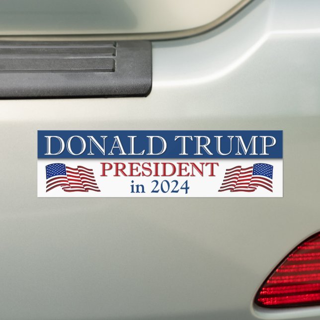 Autocollant De Voiture Donald Trump président en 2024 patriotique (En voiture)