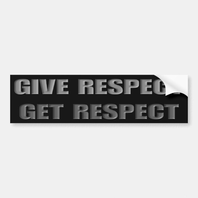 Autocollant De Voiture Donnez le respect obtiennent le respect (Devant)