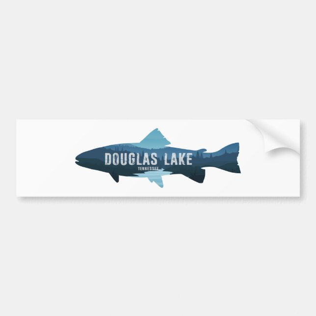 Autocollant De Voiture Douglas Lake Tennessee Fish (Devant)