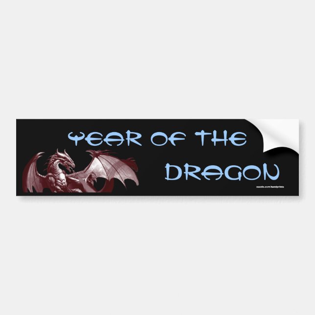 Autocollant De Voiture Dragon "Année du Dragon" Imaginaire Bumpersticker (Devant)