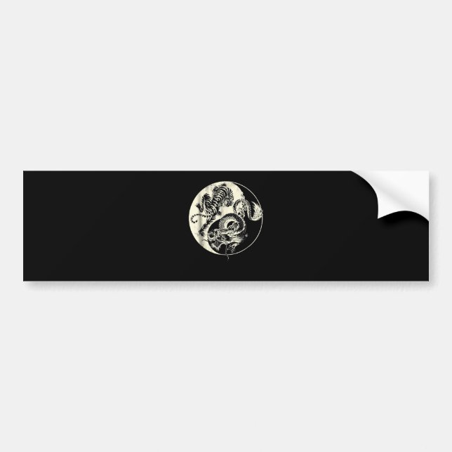 Autocollant De Voiture Dragon Avec Tiger Tattoo YIN Et Yang Beast Combatt (Devant)