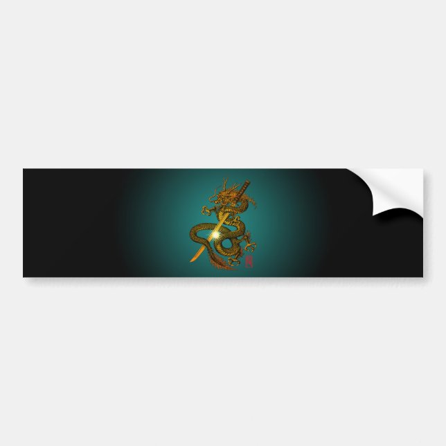 Autocollant De Voiture Dragon Katana 4 (Devant)